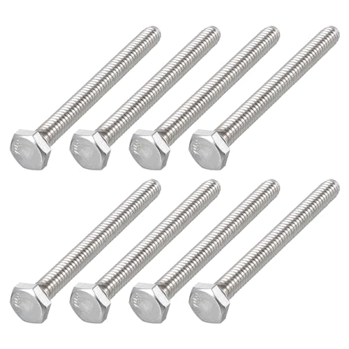 Image of METALLIXITY Hex Head Bolts (1/4-20 x 2-1/2") 8Pcs, 304 Stainless Steel 18-8, Fully Threaded, External Hex Drive, Plain Finish, Hex Head Screw Bolt, Silver