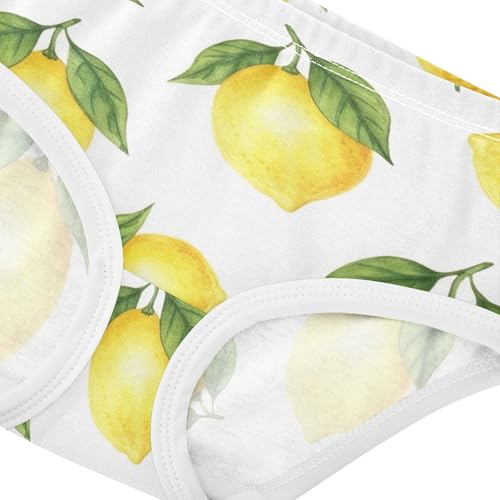 Toddler Underwear Floral 2t Cotton Girl Panties Cute Florals Briefs Kids Undies Yellow Lemons White4