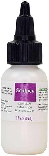 Sculpey Esmalte satinado, no tóxico, botella de 1 fl oz. con tapa de giro de flujo preciso. Agregará un acabado satinado a tus creaciones de arcilla