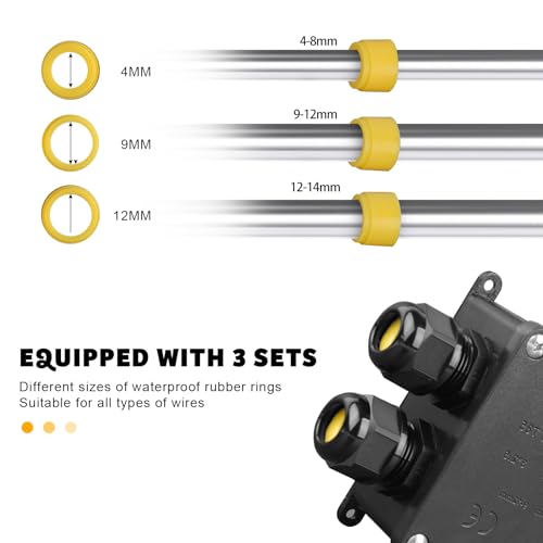 IP68 Waterproof Junction Box,Big 5-Way Outdoor Cable Connectors,Wire Connector Electrical Junction Box Plastic External Sleeve Protection Box for 4mm -15mm Diameter Cable - Image 3