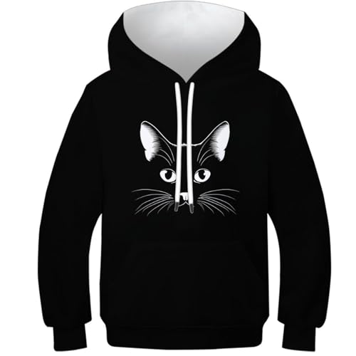 Pull chat wearing headphones enfants, le cadeau imprimé animaux parfait pour un anniversaire