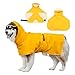 WUFANC Impermeabile Cane - Giallo Impermeabile per Cani con Cappuccio Trasparente - Mantellina Cane Pioggia con Foro per Guinzaglio Invisibile, Adatto a Cani di Taglia Grande, Media e Piccola (5XL)