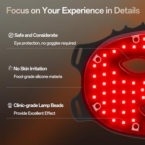 Red Light Mask for Face - 7 Colors Cordless Silicone Face Mask, Facial Mask Skincare at Home, Skin Care Mask Suitable for Women, Soft Flexible, Portable — view 4