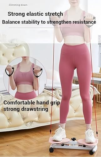 Waist Twister Machine with Resistance Bands - Non-Slip Twist Board for Core & Foot Training, Aerobic Fitness Equipment, 300 lbs Capacity for Effective Slimming Workouts