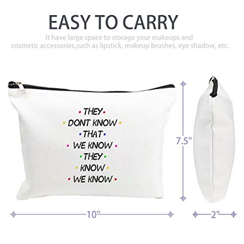 Funny Makeup Cosmetic Bag Friends Tv Show Cotton Zipper Pouch Travel Bag Toiletry Make-Up Case for Friends Fans Women Stoner Friend Bestie Birthday Gifts4