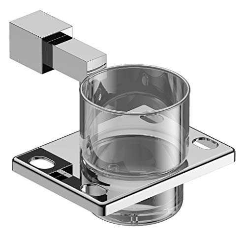 Amity Dzire Tumbler Holder | Toothbrush Holder, Wall Mounted for Bathroom and Wash Basin, AISI 304 Grade Stainless Steel with Chrome Finish
