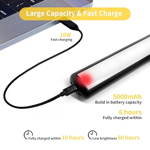 Image of 23 inch Wireless Picture Lights, Rechargeable Battery Art Display Light with Remote Control, Dimmable /Timer Off Dartboard Light, 3 Lighting Modes Full Metal Painting Display Lights (Black)