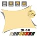 Produktbild JYYnet Sonnensegel, Sonnensegel Sonnenschutz Sonnensegel Wasserdicht UV-Schutz Polyester Sonnensegel für Garten Balkon Terrasse Camping (2×3m, Hellgelb)