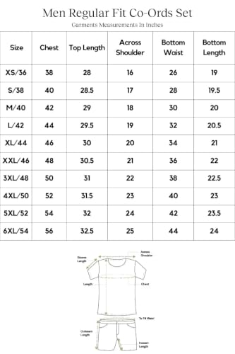 Image of SHOWOFFFF Men Solid Two-Piece Co Ords | Round Neck Half Sleeves Cotton Co Ords for Mens | Mid-Rise Regular Fit Above Knee Co Ords for Men's