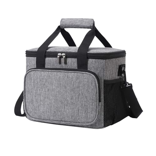 LANWHO ランチ保冷バッグ 15 リットル 4 層断熱 長時間保冷保温 お弁当袋兼用 撥水加工 調節可能ショルダーストラップ 折りたたみ 収納省スペース 軽量大容量 運動会・通勤・キャンプ・ピクニック・BBQ・レジャー用 洗浄簡単 食材新鮮さ保持 ハン