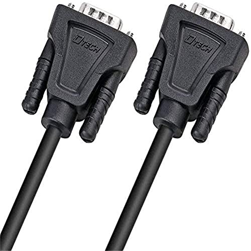DTECH 0,5 m kabel szeregowy DB9 złącze COM-wtyczka do wtyczki RS232 prosty dzięki 9-pinowemu kablowi do transmisji danych - czarny