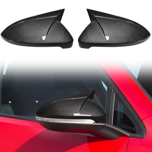 TOPUS Pair Side Mirror Cover Replacement for Volkswagen VW Golf MK7 MK7.5 GTI/GTD Hatchback 2015-2020 Car Reversing Exterior Rear View Mirror Housing 5G0857537 5G0857538 Carbon Fiber