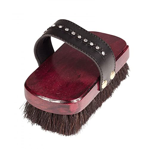 Mini brosse douce Horze rouge pour éliminer la poussière fine des chevaux délicats