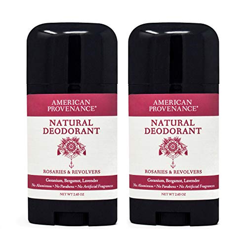 American Provenance - Natural Deodorant for Women and Men, Aluminum-Free Deodorant, 2-Pack Rosaries & Revolvers (Geranium, Bergamot & Lavender Blend)