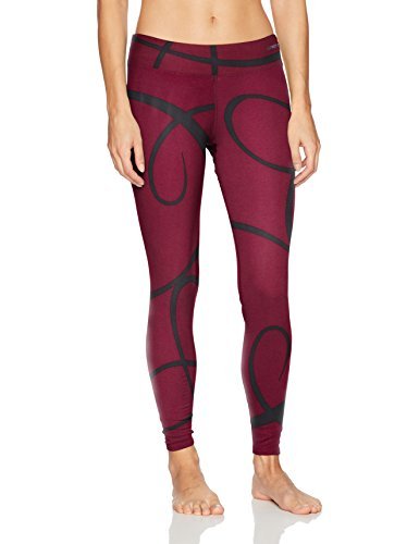 Hot Chillys Women's MEC EMB/Print Tights, Merlot/Swirl, Medium