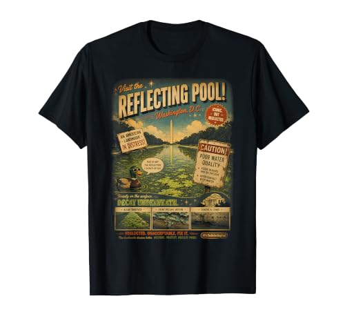 Visit The Reflecting Pool Washington D.C. Funny Algae Paint T-Shirt