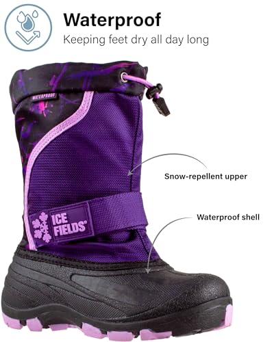 Ice Fields Snowblaster Little and Big Kid High Snow Winter Boots, Warm, Waterproof Shell2