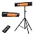 Infrared Electric Patio Heater, Colliford Indoor/Outdoor Heater, Standing Heaters for Garage, Backyard, Carbon Infrared Patio Heater with Tripod & Tip-Over Protection-1500W