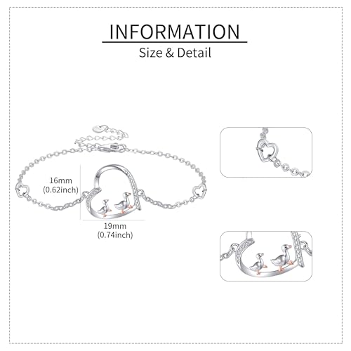 Goose Bracelet Sterling Silver Goose Bracelet Cute Goose Jewelry Gifts for Women4