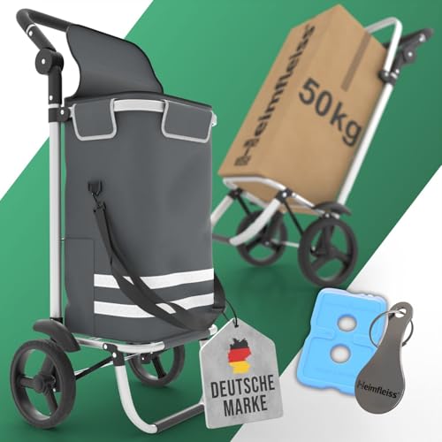 Heimfleiss® Trolley Einkaufstrolley mit 56L Volumen | Einkaufswagen klappbar mit 50kg Traglast | Leichte Einkaufstasche mit...