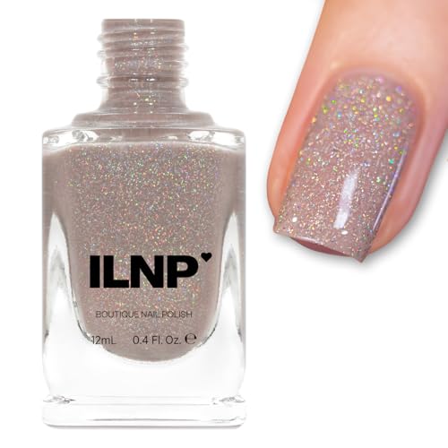 Image of ILNP Manor House - Taupe Holographic Sheer Jelly Nail Polish, Neutral Nude Shimmer Sparkle, Non-Toxic, Vegan, Chip Resistant Non Gel