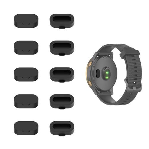 MTHGH Tapón antipolvo para Garmin epix/epix Pro-47 mm/Approach S62 [10 unidades], protector del puerto de carga Garmin Forerunner 265/165/245/55, cubierta antipolvo