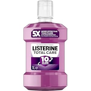 Listerine Total Care Antibacterial Mouthwash (1000ml), Caring and Cleansing Mouthwash with 10-in-1 Benefits, Clean Mint-Flavoured Mouthwash to Freshen Breath