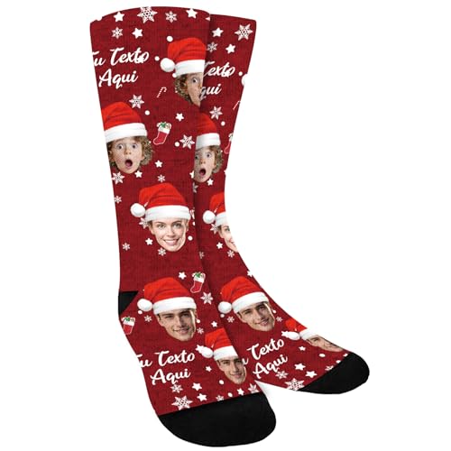 iDIY Calcetines personalizados con foto de cara - calcetines divertidos Regalos personalizados con foto para mujeres y hombres, regalos divertidos para cumpleaños y Navidad，3 fotos