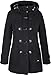 Produktbild Grimada CF02 Damen Dufflecoat Wollmantel Wolljacke Camile mit Kapuze (38, schwarz)