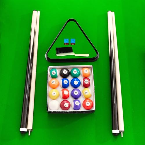 VerisShade Billiard Tables, Portable Pool Table for Families with Easy Folding for Storage, Includes Balls, Cues, Brush Green 7FT