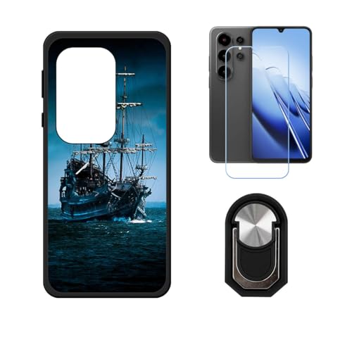 BMPNLSZ �K�pBlackview Wave 10�p+HD�����K���X�ɓK�����ėpTPU�P�[�X�A�V���J�Q���P�[�X�o���p�[�ی�o�b�N�P�[�X-�ɓK����9�d�x�X�N���C�u�h�~�X�N���[���v���e�N�^(6,88") + ���O���\�Ŕėp�I��360�x��]�\�ȃX�e���g