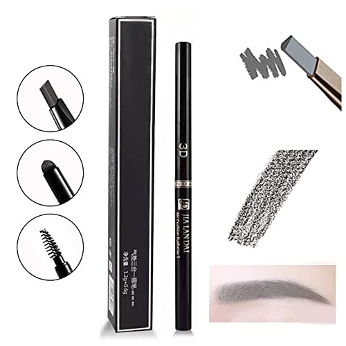 HIROCK 3 in 1 eyebrow pencil Long lasting and Waterproof Professional Makeup Auto Eyebrow Pencil (04# Gray)