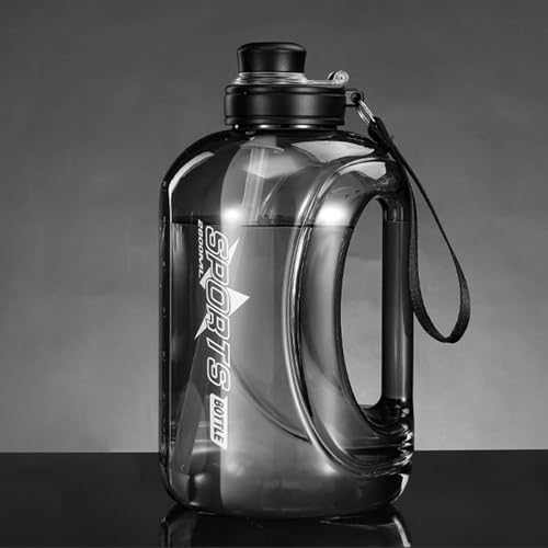 Gallon Water Bottle, 0.7 Gallons Hard Transparent Plastic Dual Scale Flip Cover Seal Leak Proof Big Water Jug with Straw and Hanging Rop,Wide Range of Applications Big Water Bottle for Outdoor Use - image 8