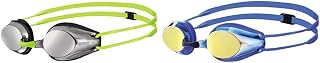 Arena Tracks Junior Children's Unisex Competition Swimming Goggles Mirrored & Tracks Jr Mirror Junior Goggles 1E560 Bluey Ello Wrevo/Blue/Blue One Size