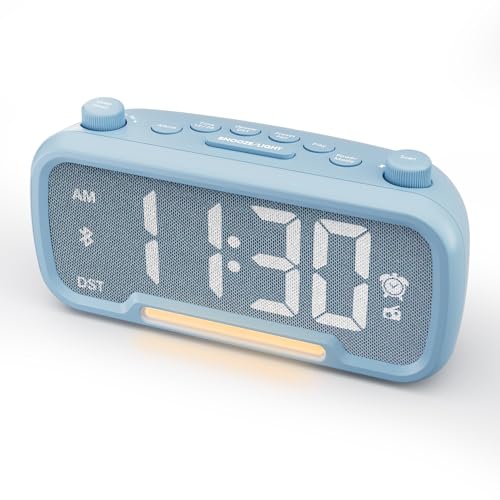 With 2 Usb Chargers,bluetooth Speaker, Fm Radio,night Light,5-level Dimmer,adjustable Volume,12/24h,snooze,battery Backup,loud Clock Radio For Heavy Sleepers Adults