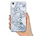 Produktbild TULLUN Personalisierte Handyhülle für iPhone X - Klare Hartplastik Benutzerdefinierte Marmor Name & Herz Name Buchstabe Initialen Name Text - Winter Marmor