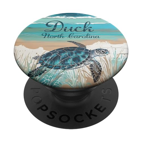 Duck North Carolina Outer Banks Sea Turtle Beach Decoración azul PopSockets PopGrip Adhesivo