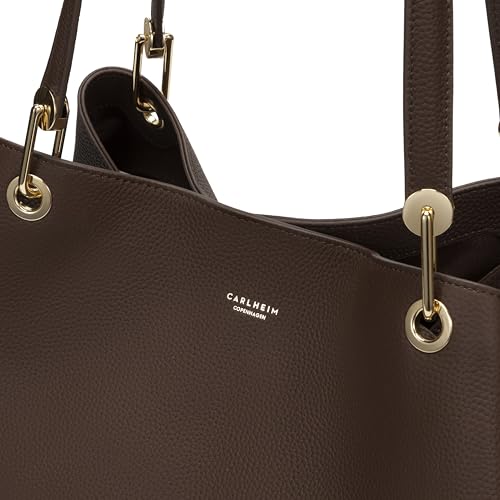 Sac à main Stella Carlheim en cuir véritable marron d'une élégance intemporelle