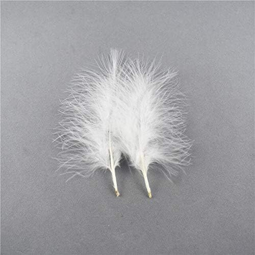 Zamihalla 20 Pcs/Lot 10-15CM 4-6'' Turkey Feathers Chicken Plumes Turkey Marabou Feathers for Carnival Halloween Christmas DIY Craft Deco - White