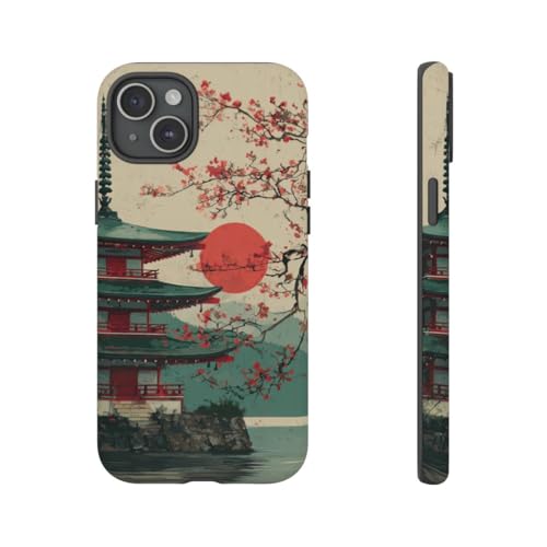 Coque pagode fleurs de cerisier iPhone 15 Plus pour votre quotidien