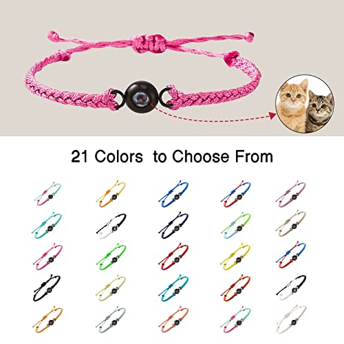 Custom Bracelets With Picture Inside, Personalized Photos Projection Bracelet For Men Women Couples Customized Handmade Braided Rope Bracelet Mothers Day Birthday Anniversary Memorial Christmas Gifts #TOP2