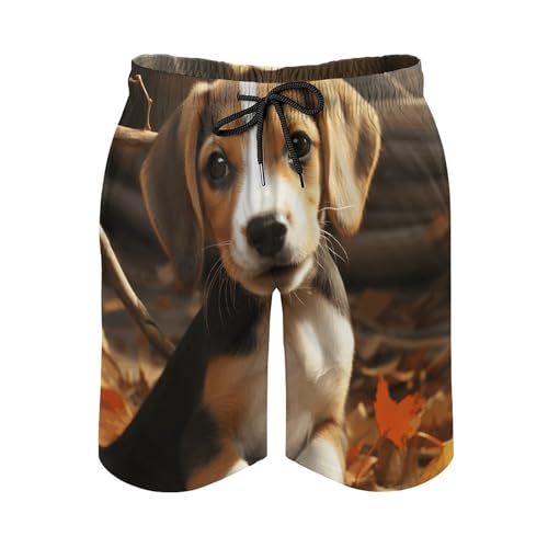 Men's Swim Trunks Quick Dry Board Shorts with Pockets Beach Shorts Cute Beagle Bathing Suits for Men 7