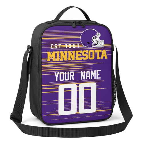 Image of Minnesota Lunch Bag Custom Name and Number Personalized Gifts