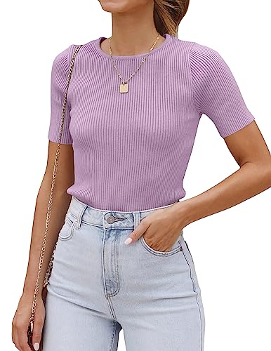 Cuptacc Damen Oberteile Kurzarm Sommer 2025 Slim Fit top Crew Neck Freizeit...
