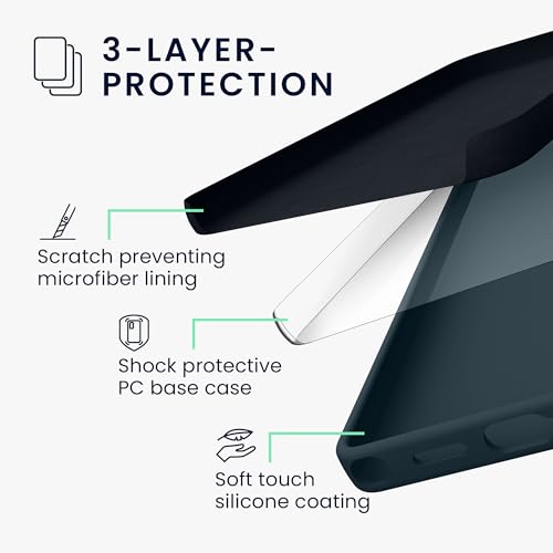 kwmobile Case Compatible with Galaxy S24 Ultra Case - TPU Silicone Cover - Works with Wireless Charging - Dark Slate by kwmobile - Image 3