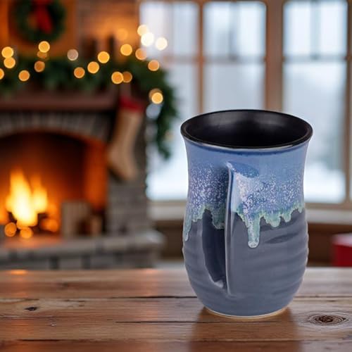 Taza de cerámica artesanal para mantener las manos calientes 16 oz miniatura 4