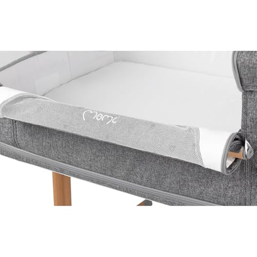 Momi SMART Bed 4-in-1 Kinderbeistellbetten bis 15 kg, Beistellbett für Babys mit Matratze, Höhenverstellbar
