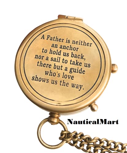 NauticalMart A Father is Neither an Anchor Brújula Grabada Mejor Regalo para Papá con Estuche miniatura 2