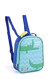 Mochila Lancheira Térmica Infantil Zoop Jacaré, Azul e Verde, 23x18x8 cm, com Alças Ajustáveis e Compartimento Térmico