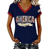 Cltopsku Women's 250 Anniversary USA Shirt V-Neck Semiquincentennial 250 Years T-Shirt 1776-2026 250Th Anniversary Patriotic Tee Woman 250th America USA Apparel Shirt Spring Winter Clothing Navy S
